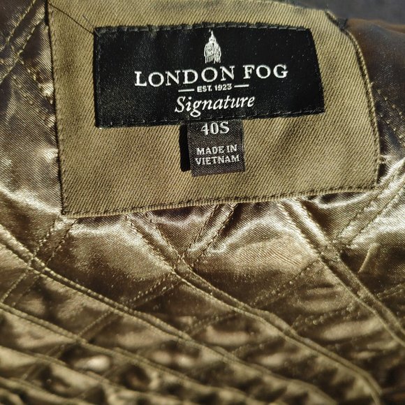 Men's London Fog Trench Coat - Size 40S - Color Dark Green - Picture 4 of 16